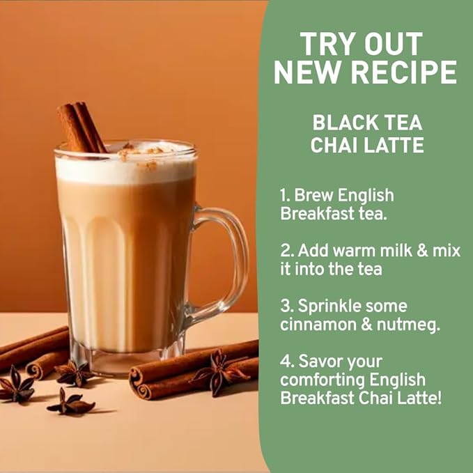 HANDPICK, English Breakfast Tea Loose Leaf (340g/12oz) Strong, Robust, High Caffeine Black Tea Loose Leaf | Non-GMO | Resealable, Ziplock Pouch | Brew Hot, Iced or Kombucha tea | Assam Black Tea