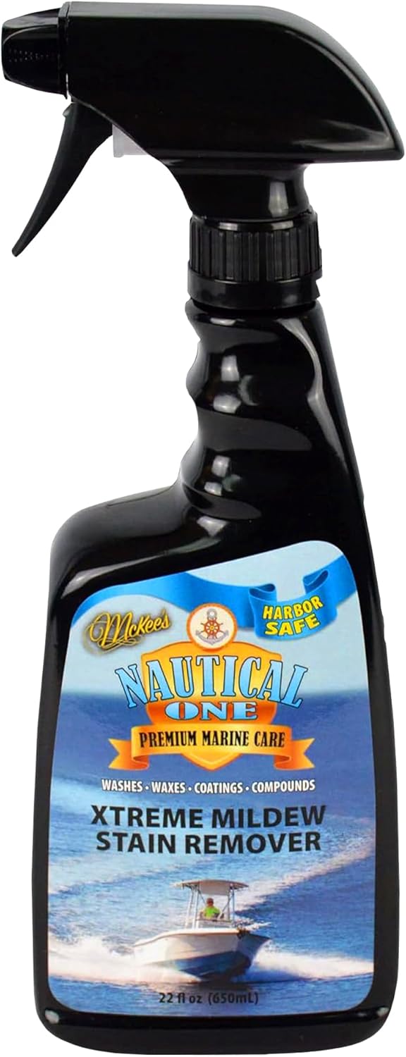 Nautical One - Xtreme Mildew Stain Remover | Powerful Marine Mold and Mildew Stain Remover, Non-Bleach Spray for Boat Interior & Exterior (22 oz)