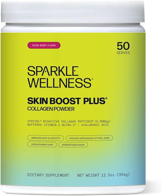 Skin Boost Plus (Mixed Berry) [50-Serves] | Collagen Powder Supplement with VERISOL Bioactive Hydrolyzed Collagen Peptides, Vitamin C & Hyaluronic Acid to Improve Skin Elasticity
