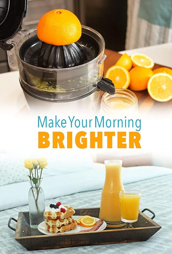 Vinci Hands Free Electric Citrus Juicer, 1-Button Juicer Machine, Orange Lime Grapefruit Lemon Squeezer, Easy to Clean Orange Juicer Squeezer, Black/Stainless Steel