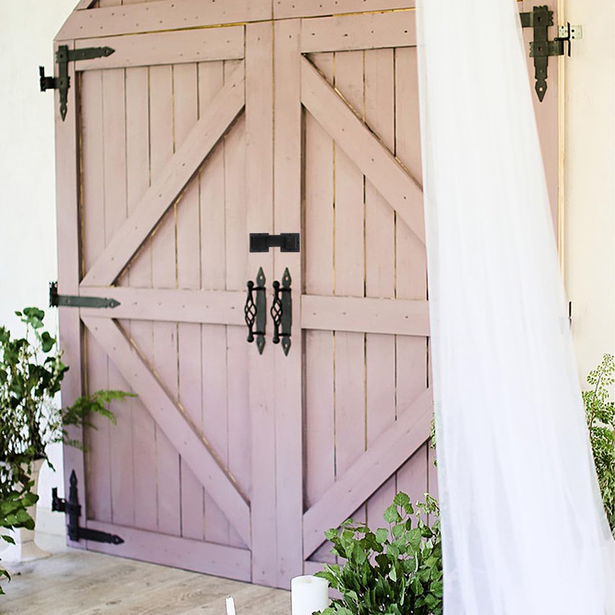 7.5'' Flip Gate Latch Lock with Padlock Hole 4mm Heave Duty Carbon Steel Adjustable Barn Door Lock Safety Gate Hardware for Ourdoor Wooden Fence, Cabinet, Shed, Sliding Doors