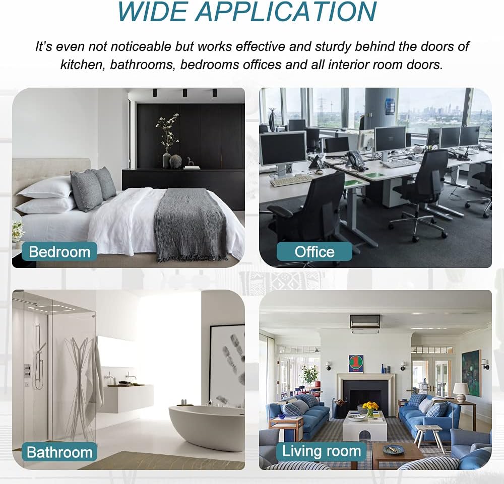 24 Pack Hinge Pin Black Door Stopper, Adjustable Heavy Duty Hinge Pin Door Stop with Black Rubber Bumper Tips