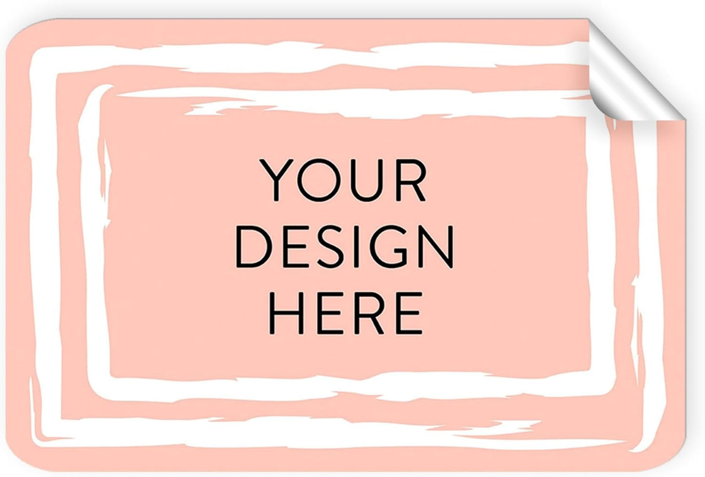 100 Custom Vinyl Stickers - Upload Your own Image, Text, Design, Logo - Personalized Logo Labels for Handmade, Packaging, Bottle, Jars, Candle, Brand Stickers (Peach, 3x2)