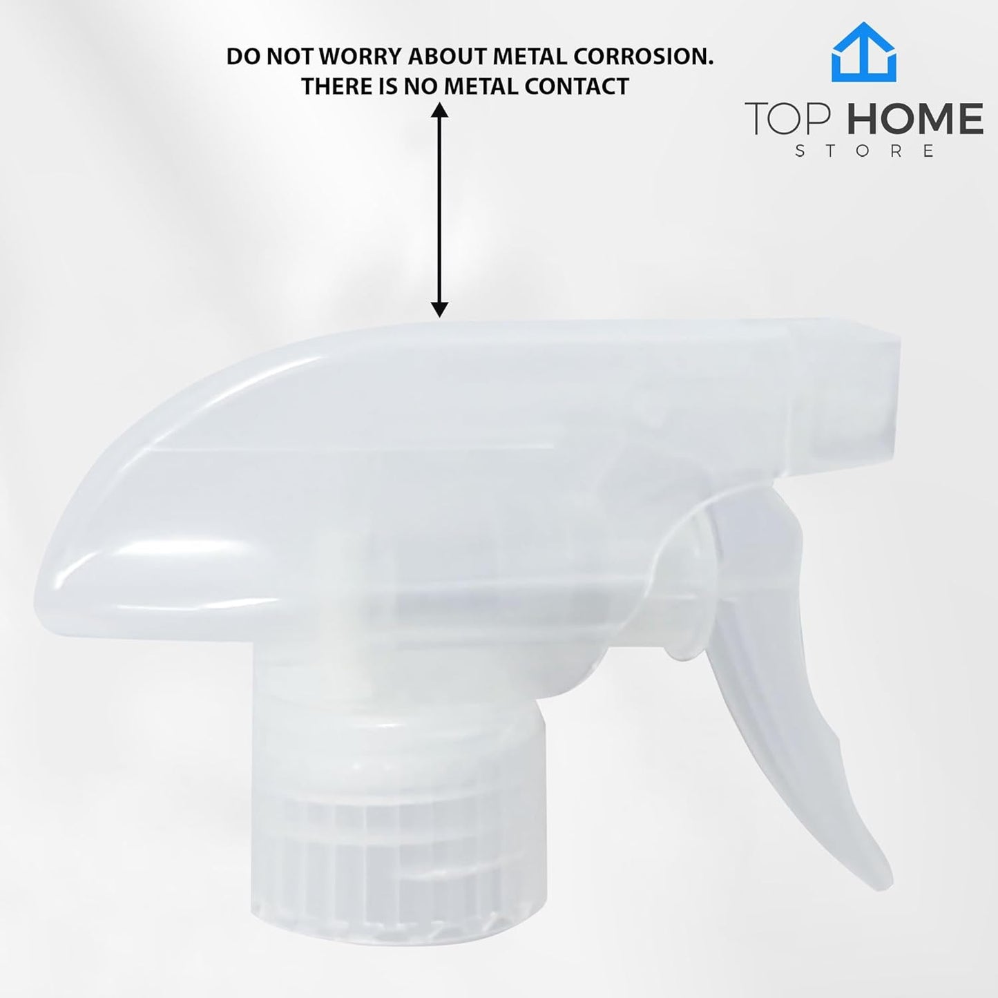 6-Pack Transparent White Trigger Sprayer (6 Count, Black, White, Plastic, Metal, HDPE, Spray Bottle, Trigger Sprayer, Dispenser, Cleaning, Plant Watering, Hair Care)