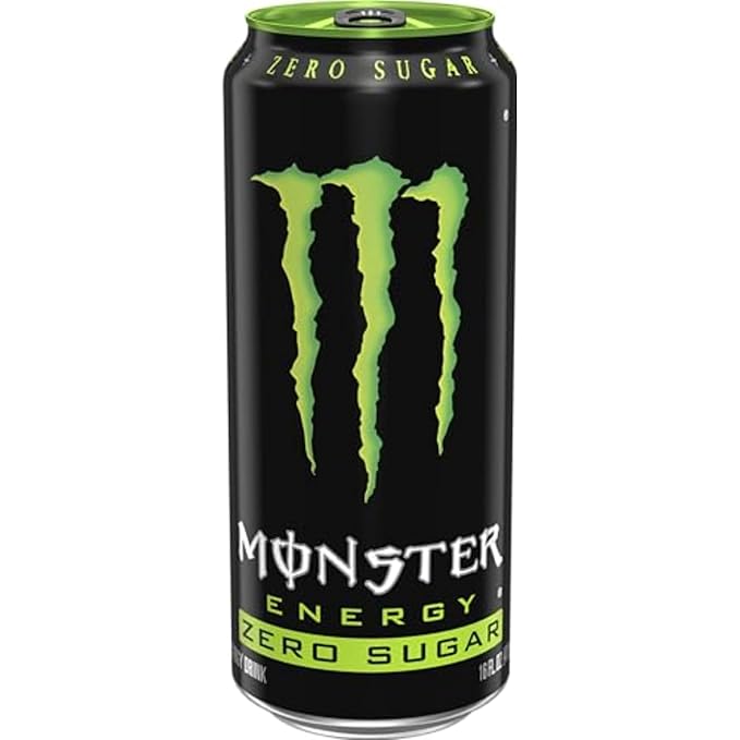 Monster Energy Zero Sugar, Green, Original, Low Calorie Energy Drink, 16 ounce (Pack of 15)