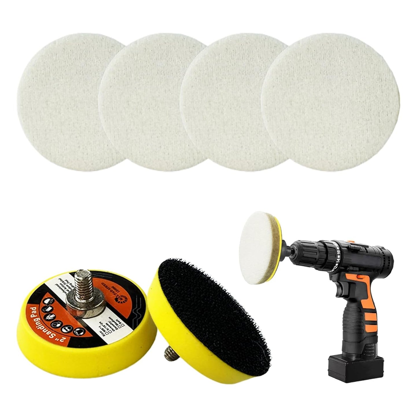 34Pcs Glass Polishing Kit, Multifunctional Scratch Remover Window Repair Tool for Window Repair, with Felt Polishing Wheel Polishing Disc Wool Polishing Pad and Cerium Oxide Polishing Powder