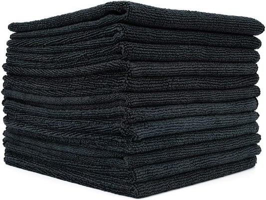 The Rag Company - All-Purpose Microfiber Terry Cleaning Towels - Commercial Grade, Highly Absorbent, Lint-Free, Streak-Free, Kitchens, Bathrooms, Offices, 300gsm, 14in x 14in, Midnight (12-Pack)