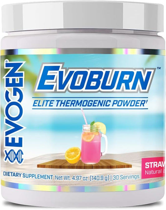 Evogen Evoburn - Thermogenic Fat Burner for Men & Women | Energy, Focus & Appetite Control | Advanced Metabolism Booster Fat Burner Formula with MitoBurn & Caffeine | Strawberry Lemonade | 30 Servings