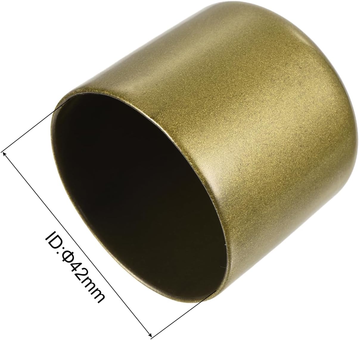 uxcell 20pcs Rubber End Caps 42mm ID Vinyl Round Tube Bolt Cap Cover Thread Protectors Gold