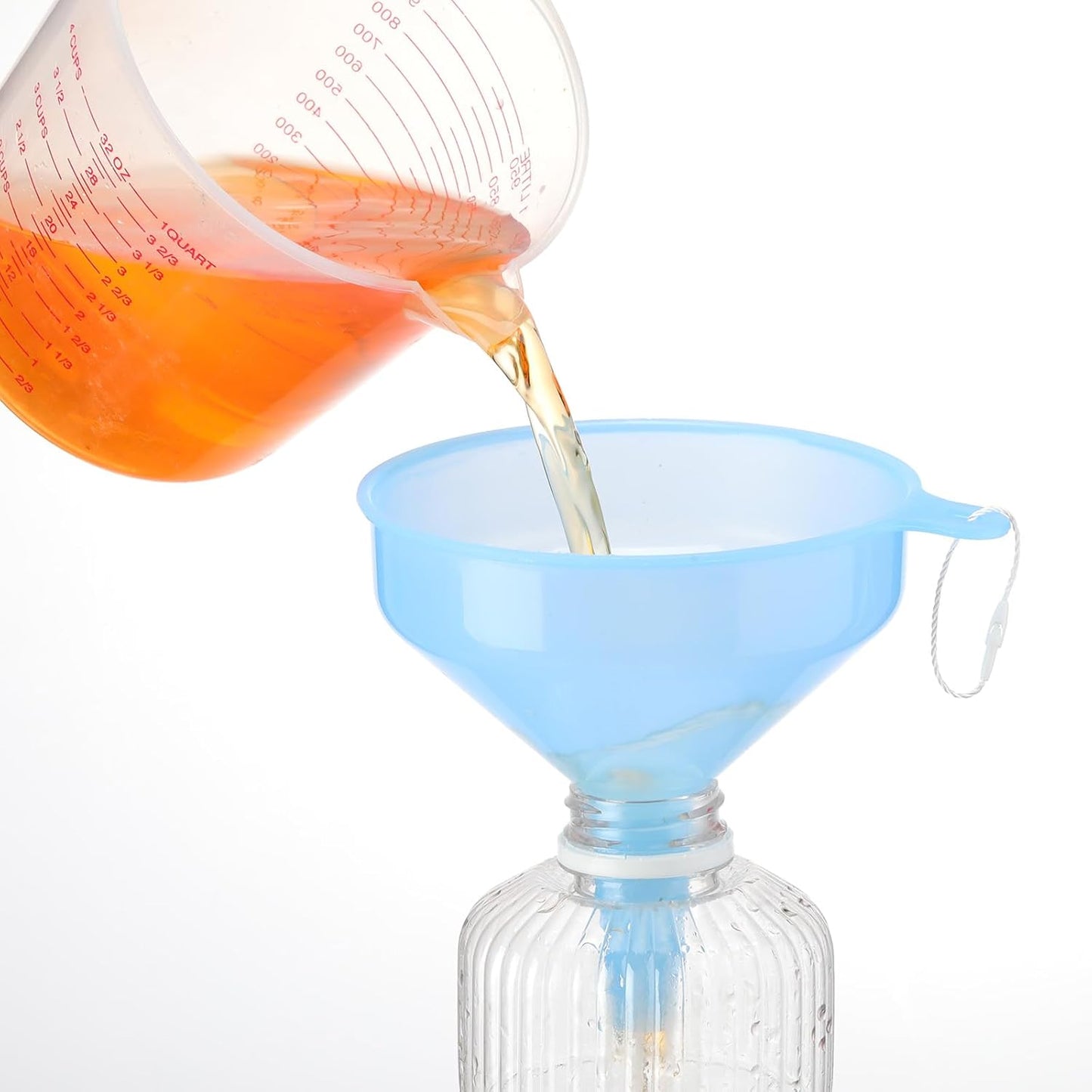 Honeydak 9 Pcs Multi-Purpose Plastic Funnels 4.7 Inch Wide Mouth Funnels for Filling Bottles, Jars, Containers Lab Use Oil Funnel for Gas, Car Oil, Lubricants and Fluids (Pink,Blue,Green)