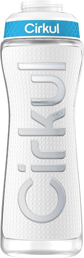 Cirkul 22oz. White Plastic Grip Squeeze Water Bottle & Sport Lid, BPA-Free, Non-Slip Design for Gym, Biking & Sports