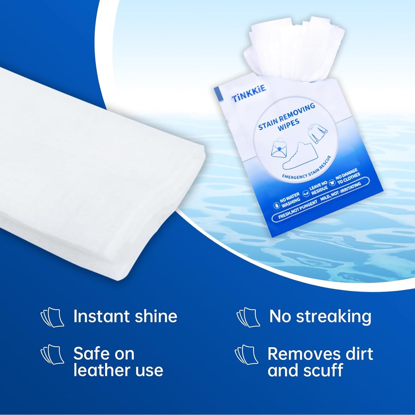 100-Pack Stain Remover Wipes, Portable Clothing Stain Remover Wipes, Instant Stain Remover and Individually Wrapped, Stain Removers for Clothes, Shoes And Surface cleaning of headphones