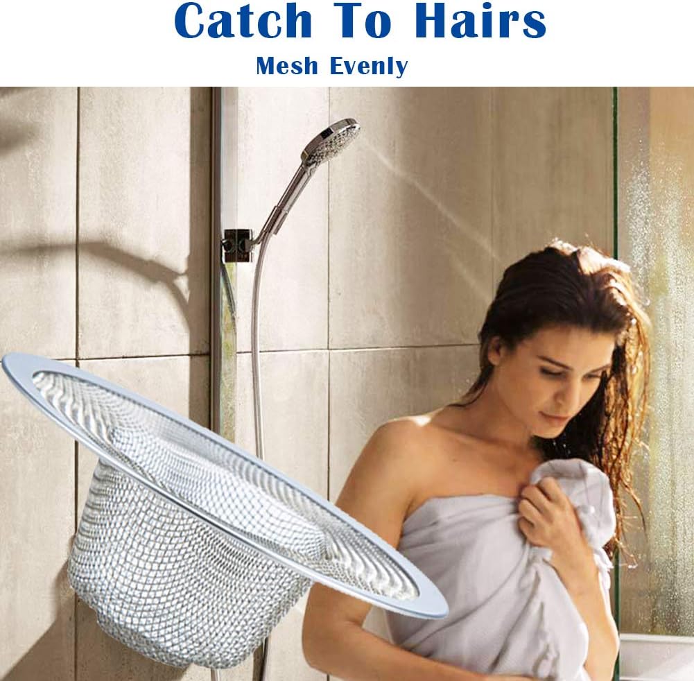 2 Pcs Heavy Duty Stainless Steel Slop Basket Filter Trap, 3.54" Top / 1.65" Mesh Metal Sink Strainer, Perfect for Kitchen Sink/Bathroom Bathtub RV Wash Basin Floor Drain Balcony Drain Hole