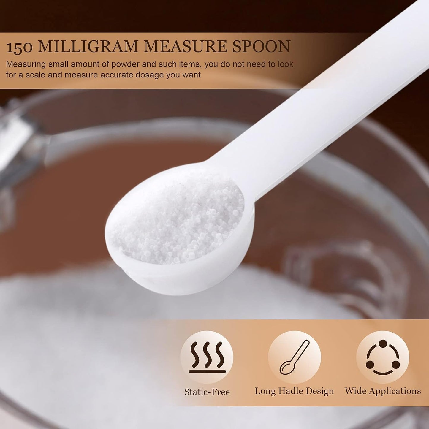 Honeydak 1/32 Teaspoon Micro Scoops 150 Milligram Mini Measuring Spoons Tiny Little Plastic Scoop for Measuring Cosmetics, Powders, Glitter and Seasoning(White, 16 Pieces)