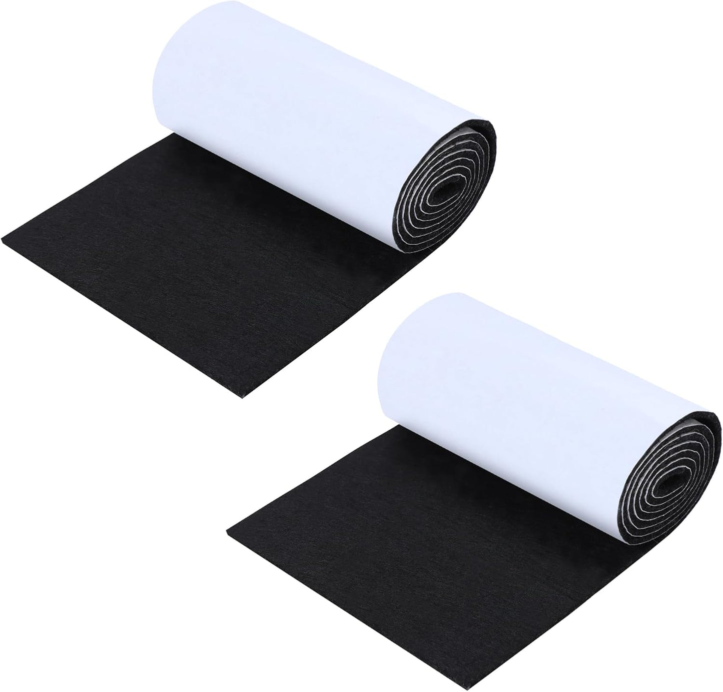 Non Slip Furniture Pads, 5" x 40" Felt Strips with Adhesive Backing, Cuttable Felt Chair Pads, Anti Scratch Floor Protectors for Furniture Feet Chair Legs - Black, 2 Pack