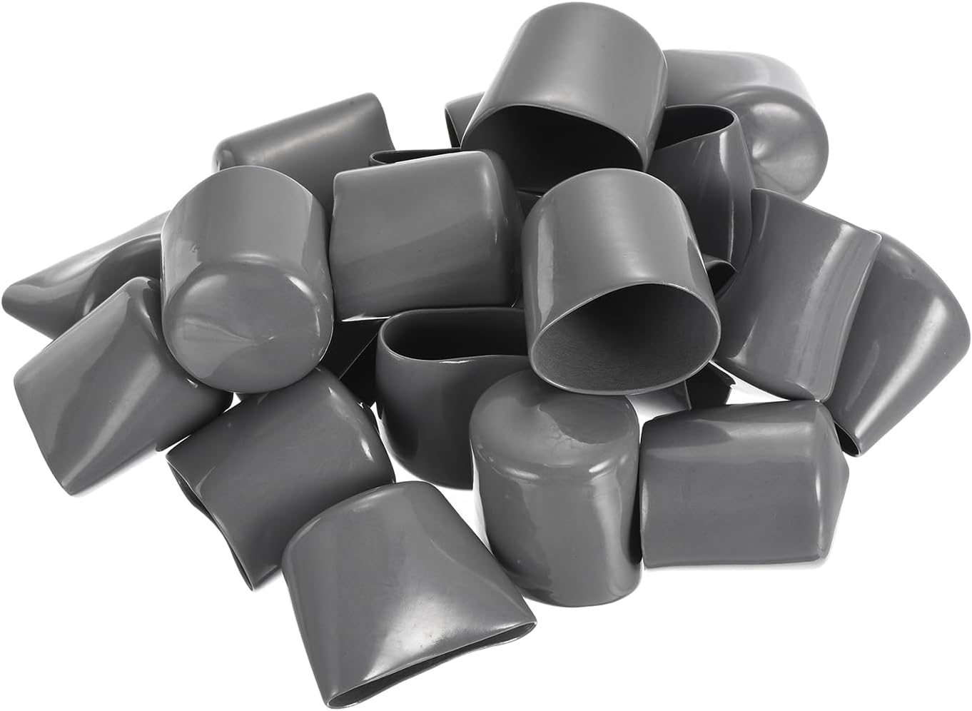 uxcell 20pcs Rubber End Caps 37mm ID Vinyl Cap Cover Screw Protectors Dark Grey