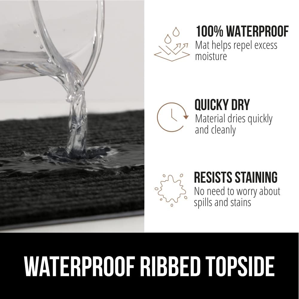 GORILLA GRIP Traffic Guard Door Mat, 59x24, Heavy Duty Welcome Mats, Commercial Office Space Doormat, Waterproof, Fade Resistant, Strong Rubber Backing, Low Profile, Shoe and Boot Scraper, Jet Black