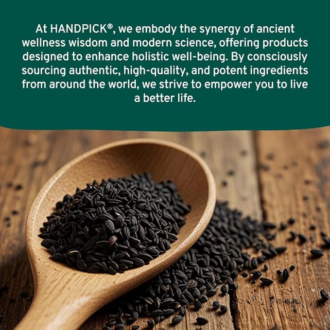 HANDPICK Black Cumin Seed (14oz) Pure Nigella Seeds - No Salt or Preservatives, Non GMO | Indian Black Whole Cumin | Gluten Free, Aromatic & Farm Fresh Kalonji | Resealable Zip Lock Pouch