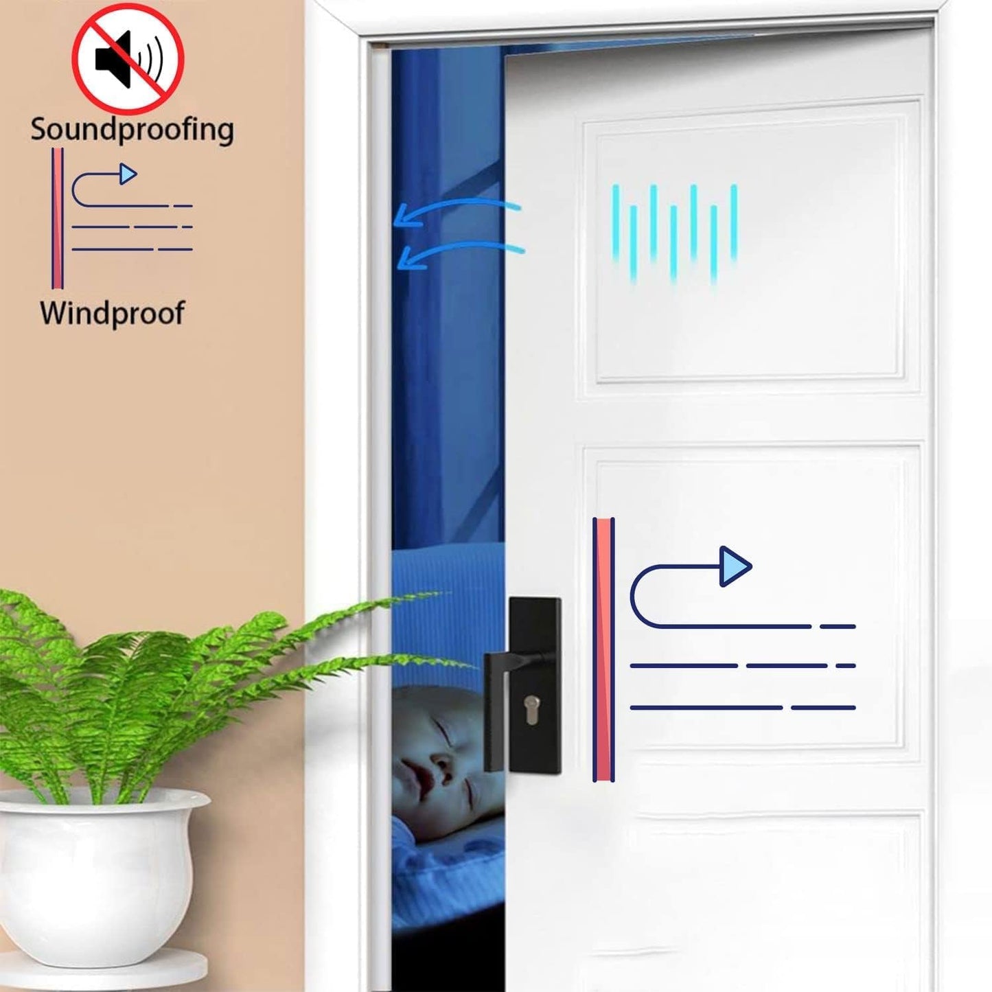 Black Rubber Weather Stripping Door Seal Strip, D Shape Door Rubber Weather Seal Strip, Self-Adhesive Door Weatherstripping Soundproofing Door Seal Strip for Windows (33 feet, Black),(pundin-1)