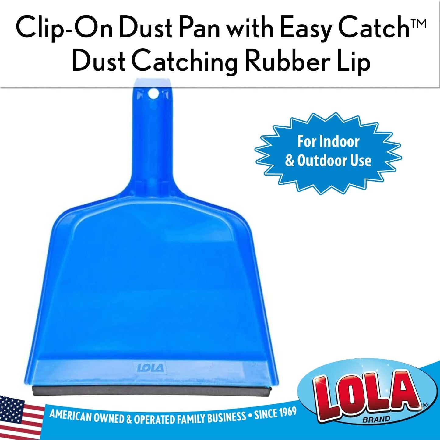 Angle Broom w/Dustpan, Indoor, 9.25" W Head, Smaller Style- Made w/Recycled Soda Bottles & Polished Aluminum Lightweight Handle, by LOLA, 1 Pack