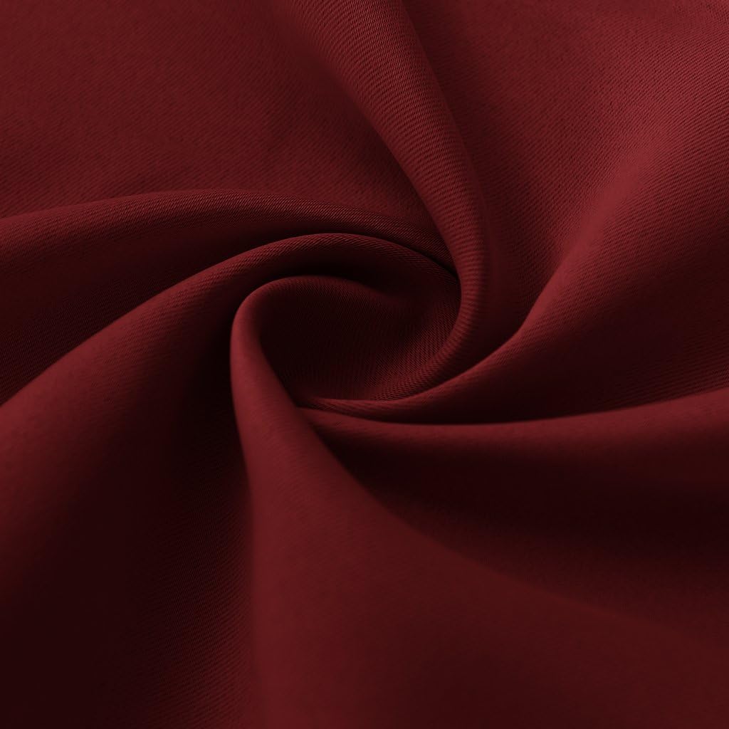 RYB HOME Curtains for Bedroom 72 inches Long, Blackout Thermal Insulating Window Treatment Drapes for Living Room Bathroom Basement Laundry Classroom, W 34 x L 72, Burgundy Red, 2 Panels