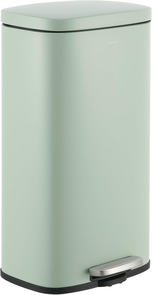 happimess HPM1011H Curtis 8-Gallon Step-Open Trash Can, Fingerprint Resistant, Modern, Minimalistic for Home, Kitchen, Laundry Room, Office, Bedroom, Bathroom, Pistachio Gelato