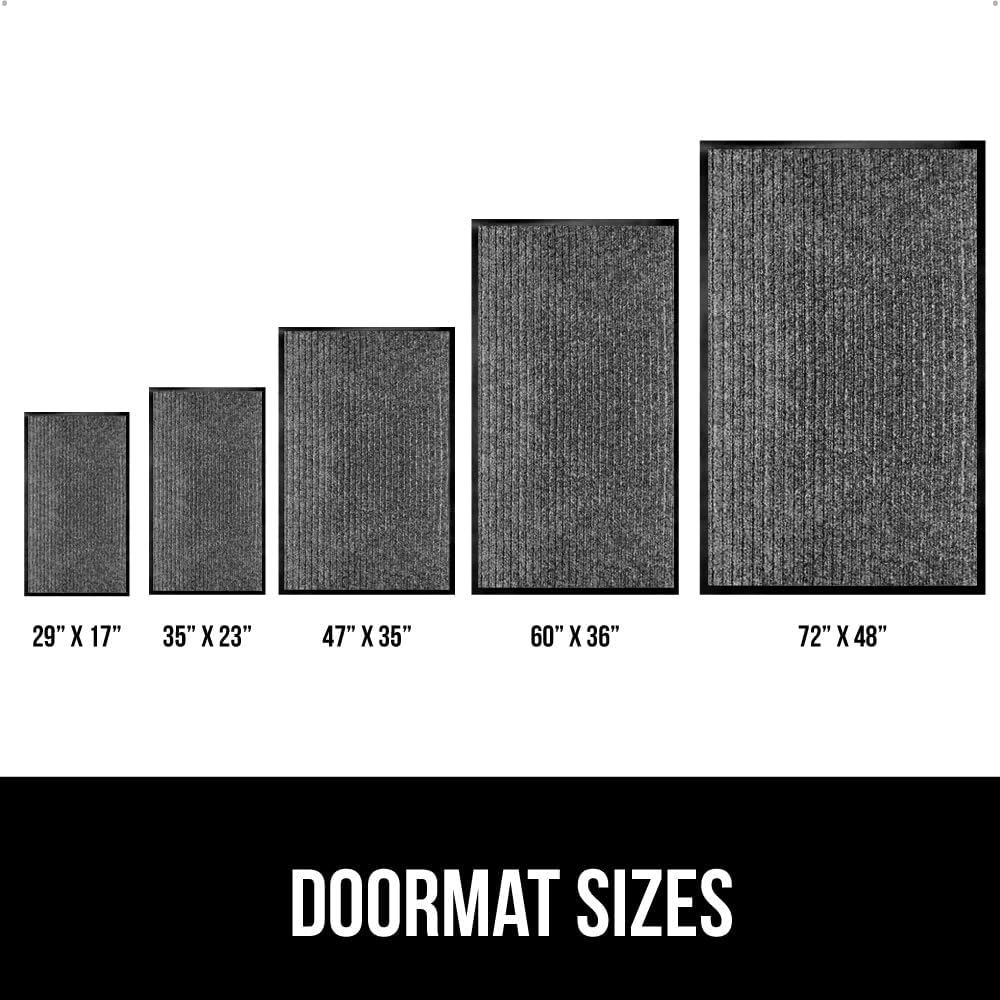 GORILLA GRIP Traffic Guard Door Mat, Heavy Duty Welcome Mats, Commercial Office Space Doormat, Waterproof, Fade Resistant, Strong Rubber Backing, Low Profile, Shoe and Boot Scraper, 29x17, Light Gray