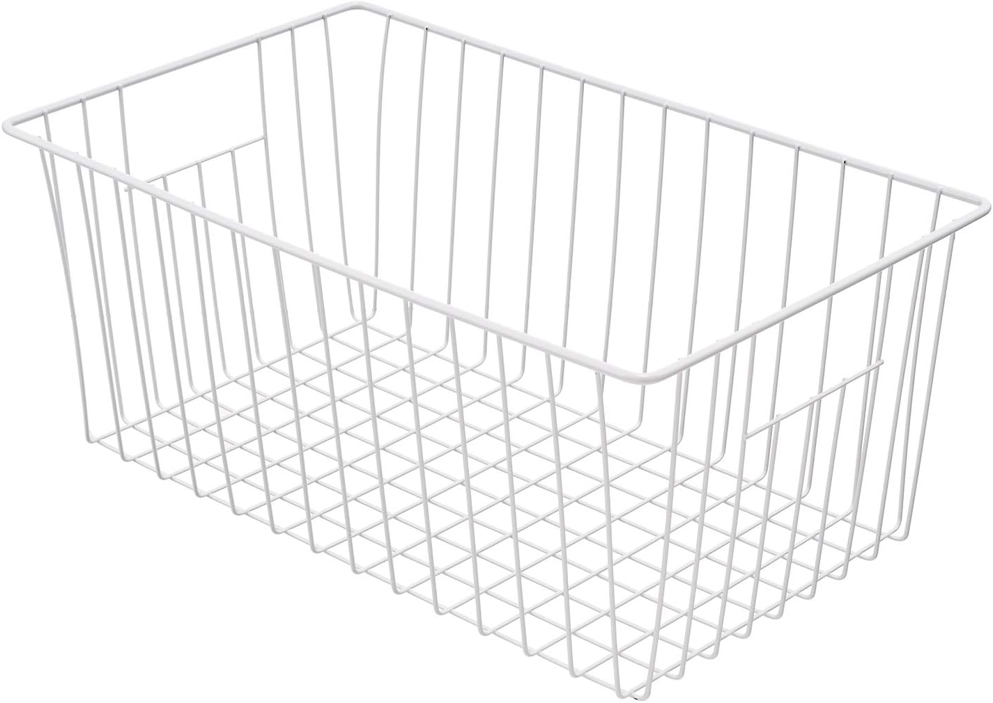 16inch Freezer Storage Organizer Baskets, Household Wire Refrigerator Bins with Built-in Handles for Cabinet, Pantry, Closet, Bedroom