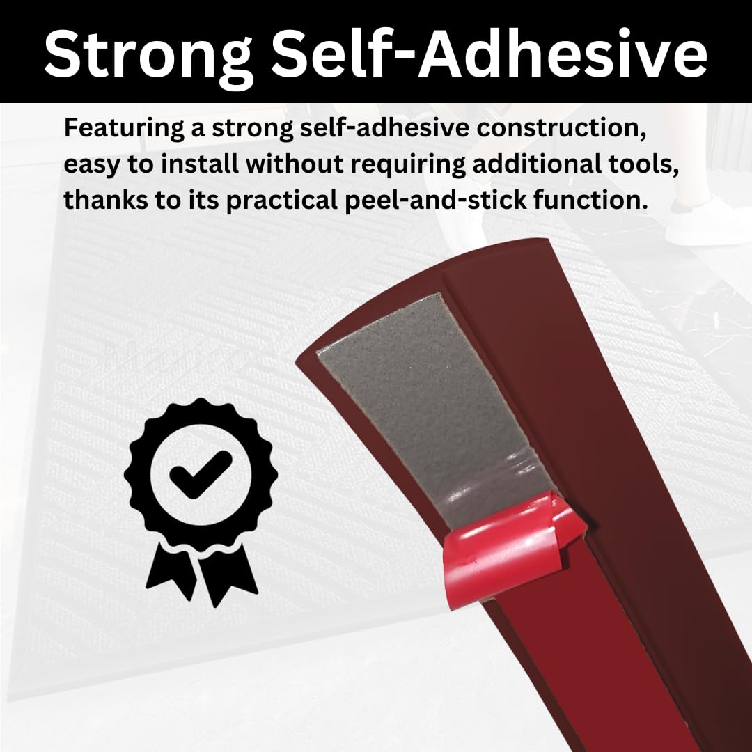 Floor Transition Strip Self Adhesive Carpet Wood Tile Vinyl Flooring Laminate Transition Cover Edge Trim Gap Doorway Threshold for Uneven Floors Heights Within 5 mm (120 inches, Red Wine)