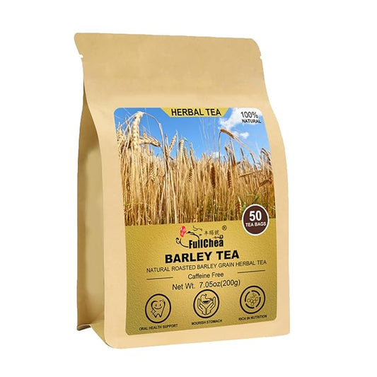 FullChea - Barley Tea, 4g X 50 Count - Premium Natural Roasted Barley Grain - Mild Baking Type - Non-GMO - Caffeine-free - Damai Cha - Digestion Support & Rich in Nutrition