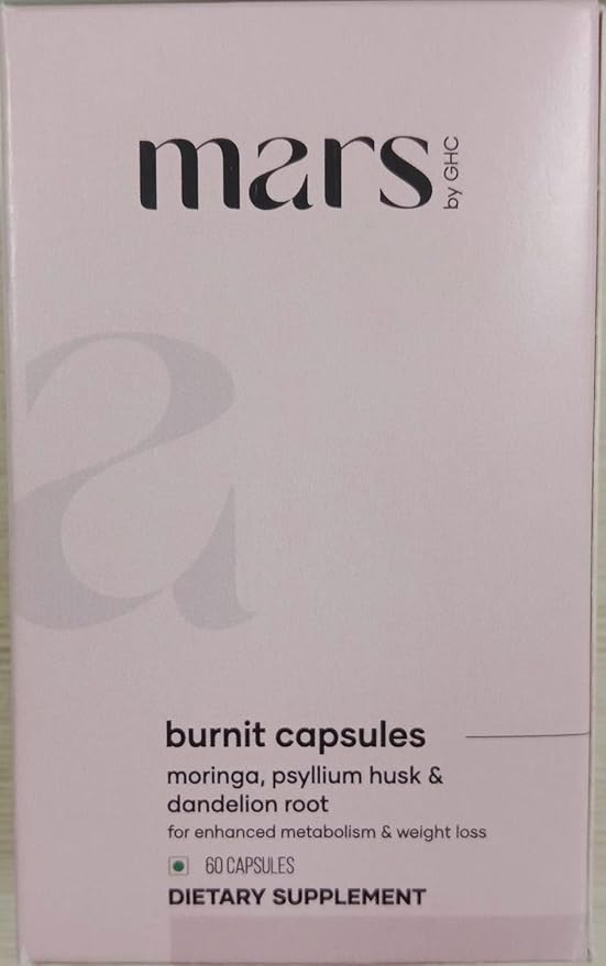 Mars BurnIt Capsules | Enriched with Psyllium Husk, Moringa & Dandelion Root | Supports Digestion, Detox & Weight Management | Pack of 1