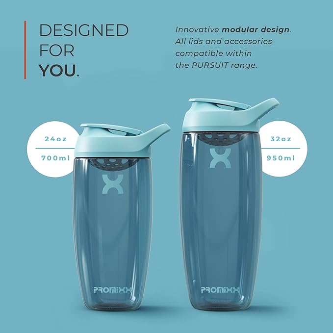 Promixx PURSUIT Protein Shaker Bottle – Premium Sports Shaker Bottles for Protein Mixes and Supplement Shakes – Easy Clean, Durable Protein Shaker Cup