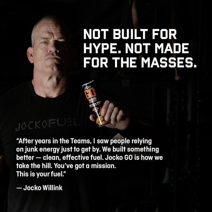 Jocko GO Energy Drink - Keto, Vitamin B12, Vitamin B6, Electrolytes, L Theanine, Magnesium- Energy Boost, Sugar Free Nootropic Monk Fruit Blend - 12 Pack (Pink Lemonade)