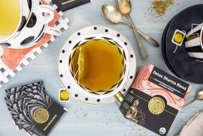 Buddha TeasBuddha Teas - Organic Detox Dharma Blend - Herbal Tea - For Health & Wellbeing - With Antioxidants & Minerals - Clean Ingredients - Caffeine Free - OU Kosher & Non-GMO - 18 Tea Bags (Pack of 1)