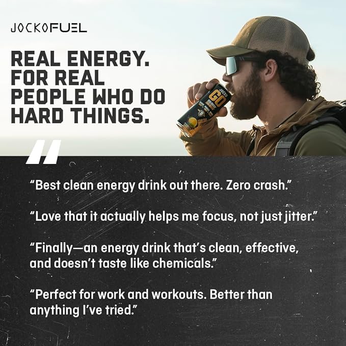 Jocko GO Energy Drink - Keto, Vitamin B12, Vitamin B6, Electrolytes, L Theanine, Magnesium- Energy Boost, Sugar Free Nootropic Monk Fruit Blend - 12 Pack (Lemon Lime)