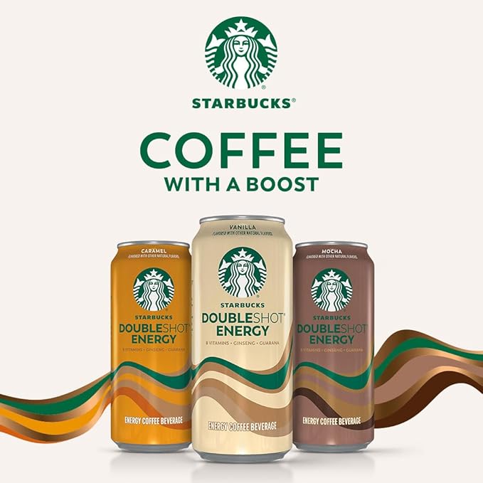 Starbucks Doubleshot Energy Drink Coffee Beverage, White Chocolate, Iced Coffee, 15 fl oz Cans (Packaging May Vary) (Pack of 12)