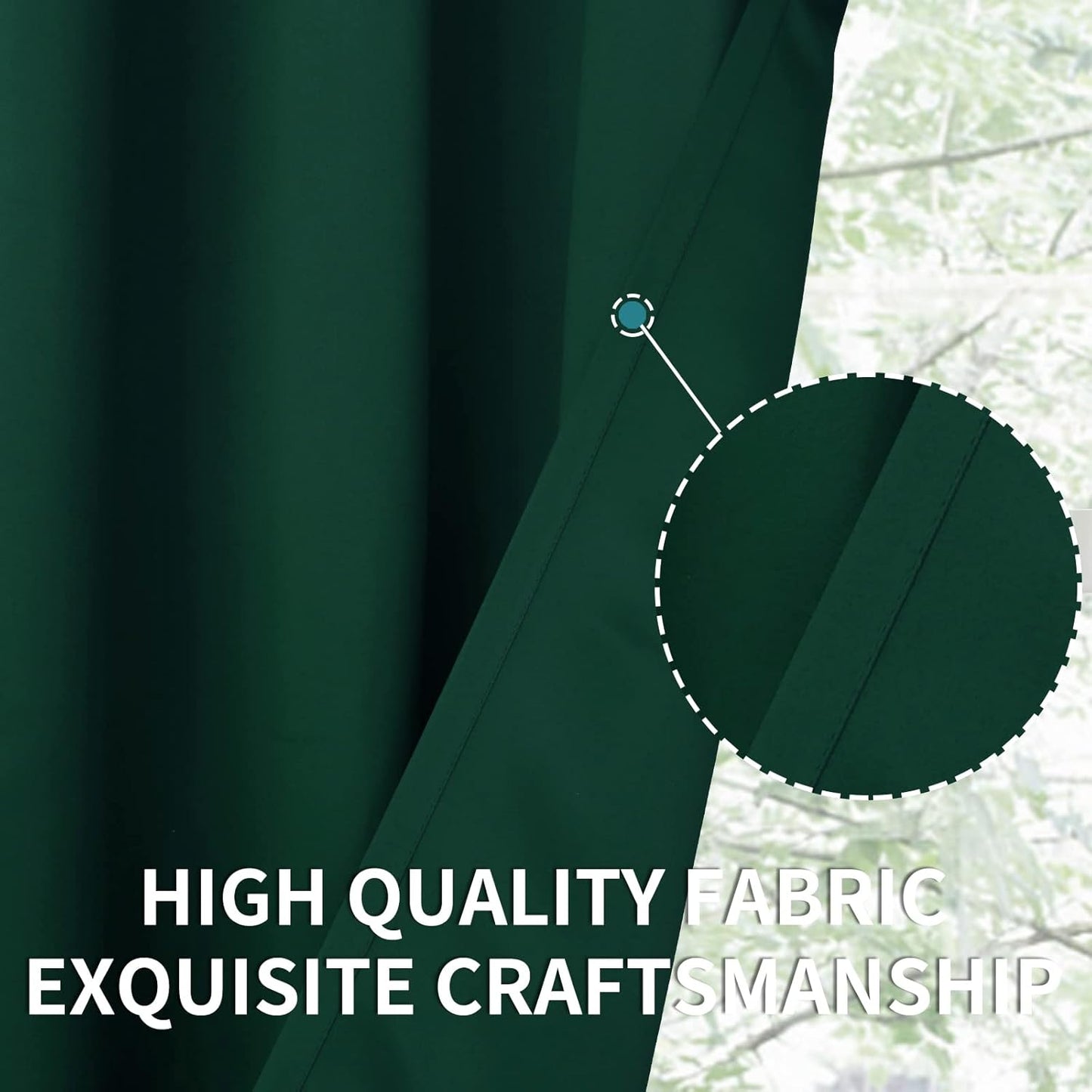 BGment Short Blackout Curtains for Bedroom Window 45 Inch Length - Emerald Green Thermal Insulated Drapes Room Darkening with Rod Pocket for Cafe Bathroom Ktichen, 42 x 45 Inch, 2 Panels