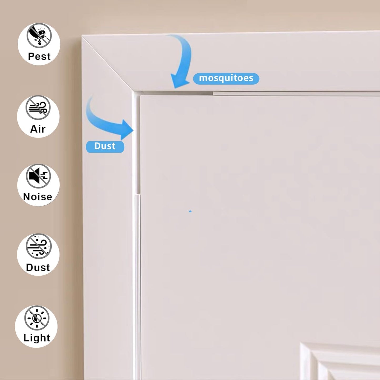 Weather Stripping Door Seal White,1/2Inch Wide X 1/4 Inch Thick,Air Conditioner Window Seal,Self Adhesive Foam Tape High Density Foam Sealing Strip,Soundproof Foam Tape Roll,2 Rolls Total 32.8Ft