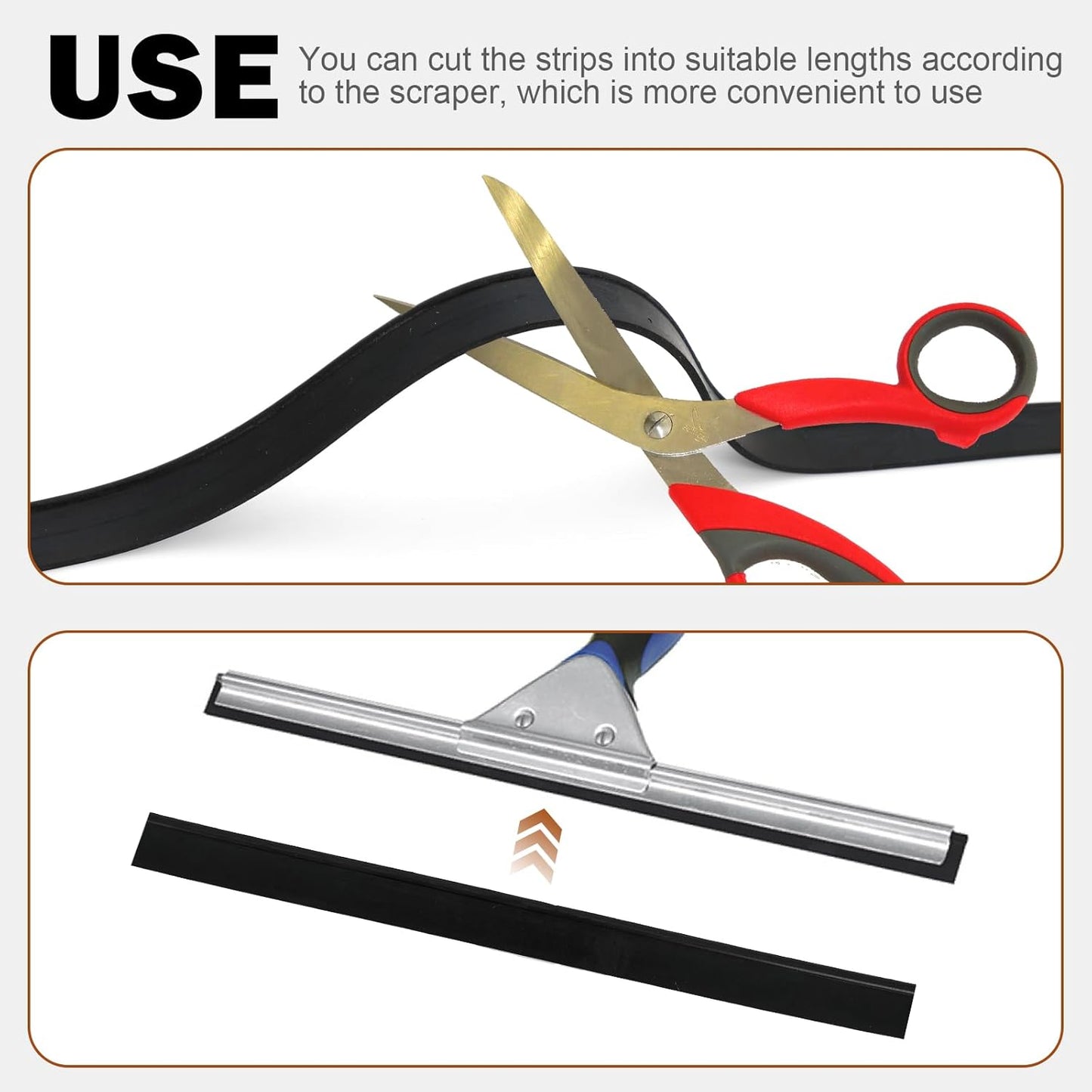 2 Rolls of 41 Inch Rubber Squeegee Replacement Blades for Window, Glass, and Shower Door Cleaning