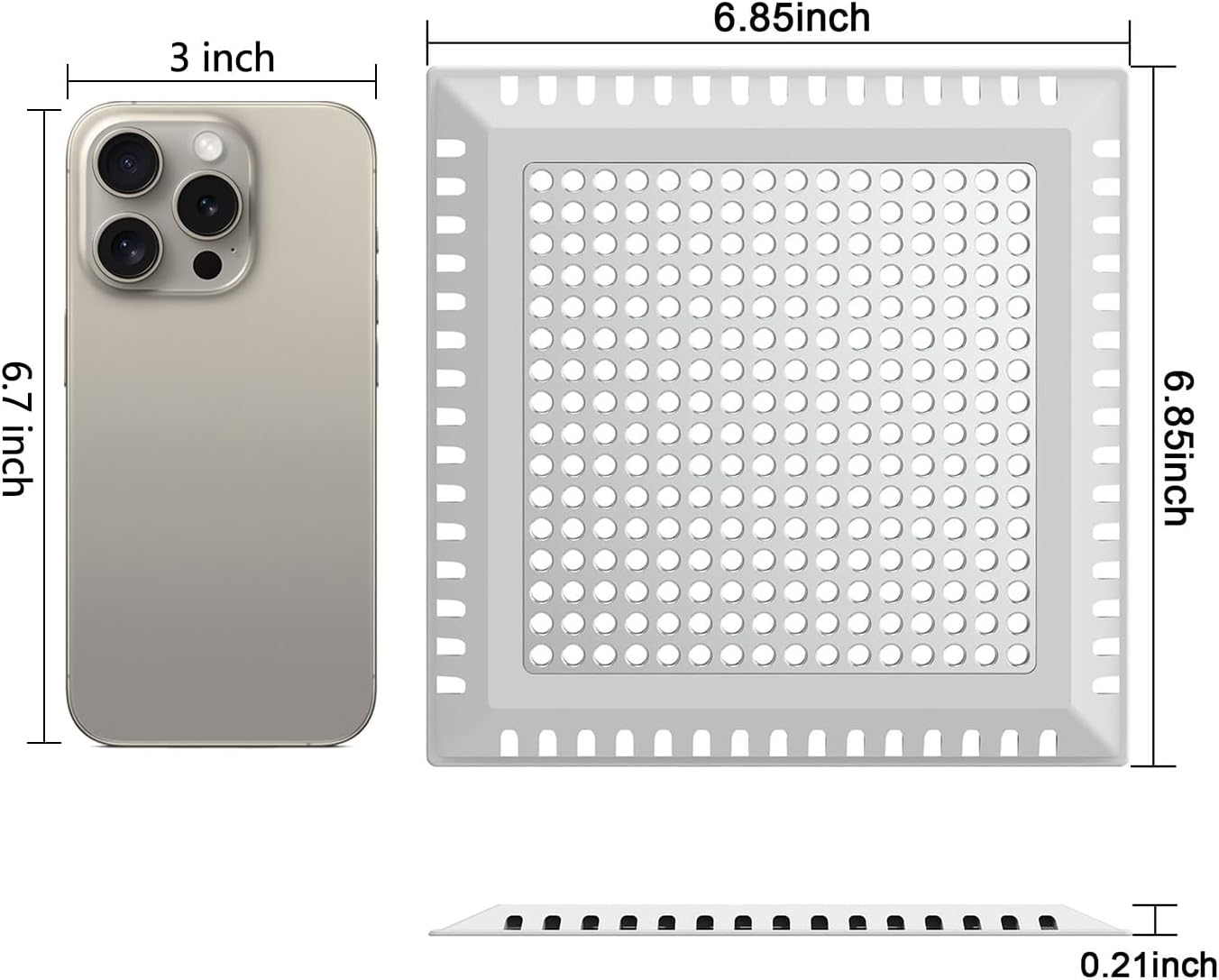 Shower Drain Hair Catcher/Drain Strainer/Shower Drain Cover for Bathroom Floor Drain, Stainless Steel and Silicone (Patented Product)
