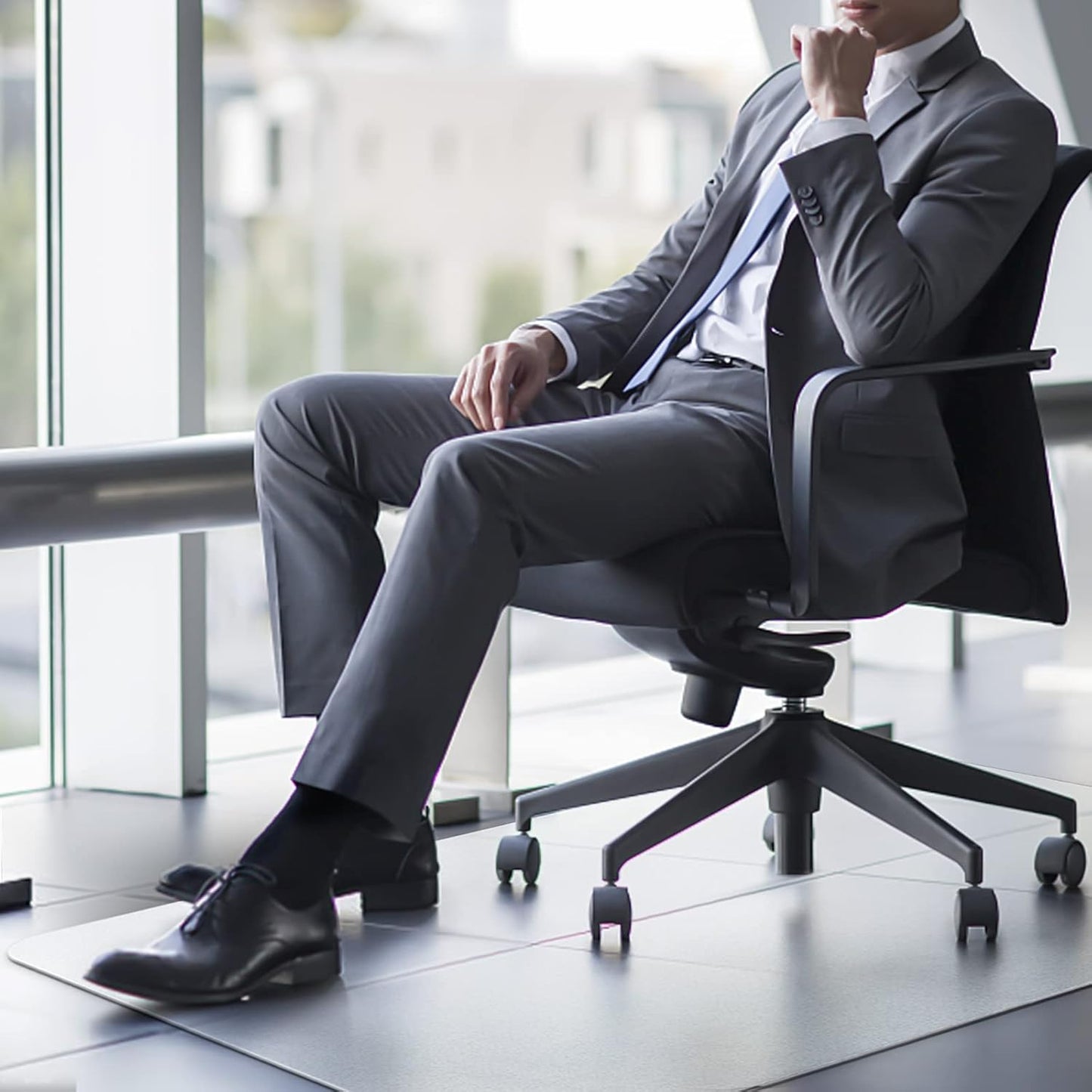 Kuyal Office Chair Mat for Hardwood Floor, 36'' x 48'' Rectangle Transparent Desk Thick Durable Chair Mat for Rolling Chairs, Easy Glide, Floor-Protector