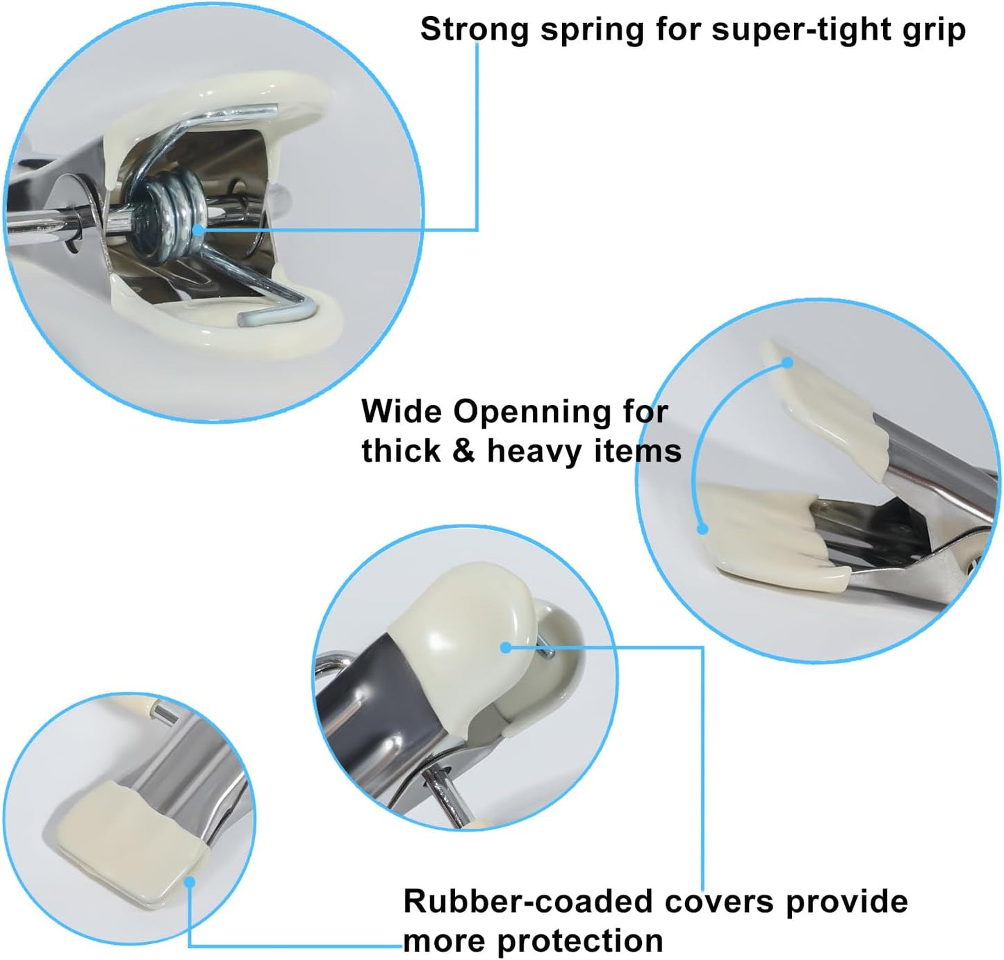 15/30Pcs Upgrade Double Head Clamp Dipped Clothespin for Laundry Hooks with Clips, Boot Holder, Hanging Clips, Portable Multifunctional Hangers Single Clip Space Saving for Jeans, Hats (30, White)