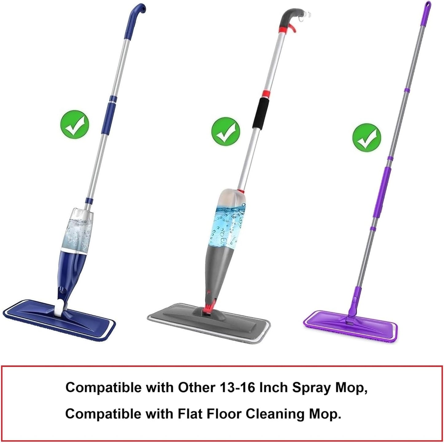 10 Pcs Reusable Mop Pads,16.5 Inch Microfiber Wet Dry Floor Clean Mop Pad Refill Compatible with Swiffer PowerMop Bona Mop & Other 13-16 Inch Spray Mop