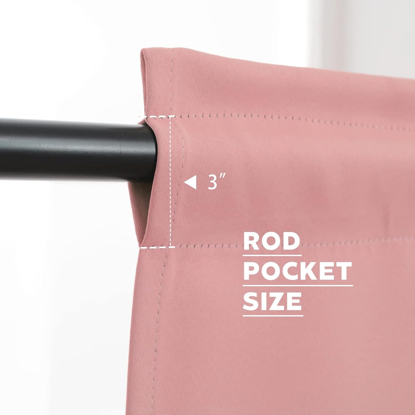 Pickluc Cafe Kitchen Curtains 36 Inches Long 2 Panels, Blackout Tier Curtains with Rod Pocket, Short Black Out Curtain for Small Window, 42" Wide and 36" Length, Set of Two, Powder Pink