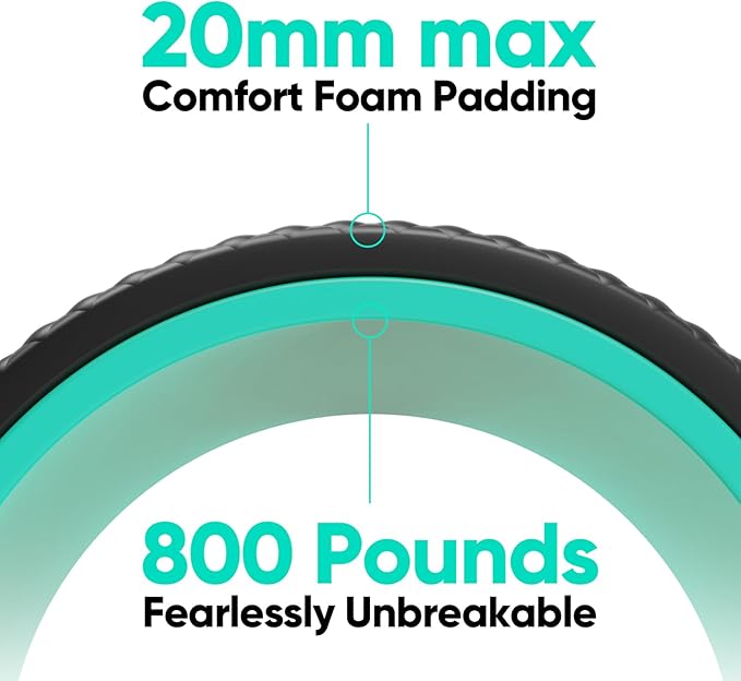 FitBeast Back Roller - Deep Tissue Massage Wheel, Yoga Wheel & Back Stretcher for Pain Relief (9'', Blue)