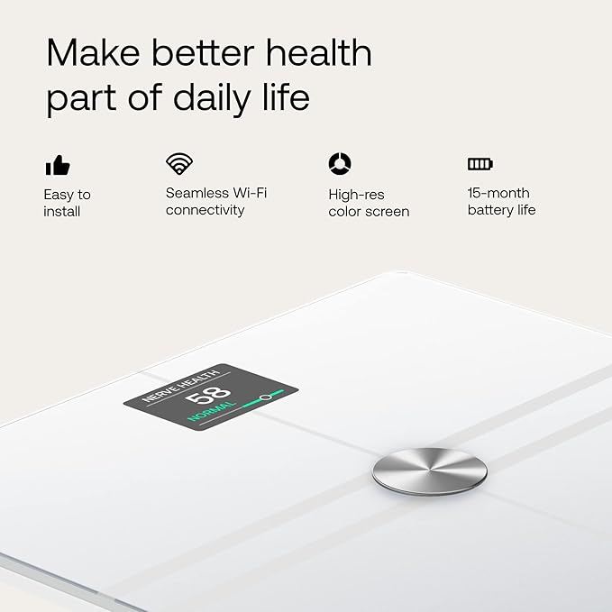 WITHINGS Smart Scales for Body Weight, FSA or HSA Eligible, Body Analysis, Fat Content, Muscle Mass, Bone Density, Visceral Fat, Bathroom Scale, BMI Scales Digital Weight and Body Fat, Bluetooth, WiFi