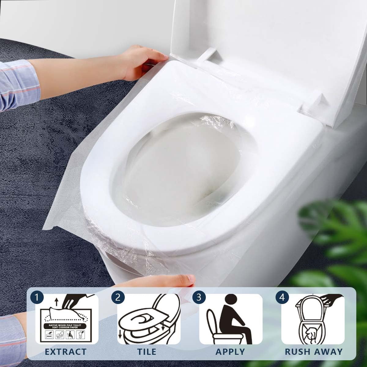 2 Pack (500 Pieces) Disposable Toilet Seat Covers Flushable Paper Toilet Seat Cover for Bathroom, Hotels, Travel, Kids or Adults
