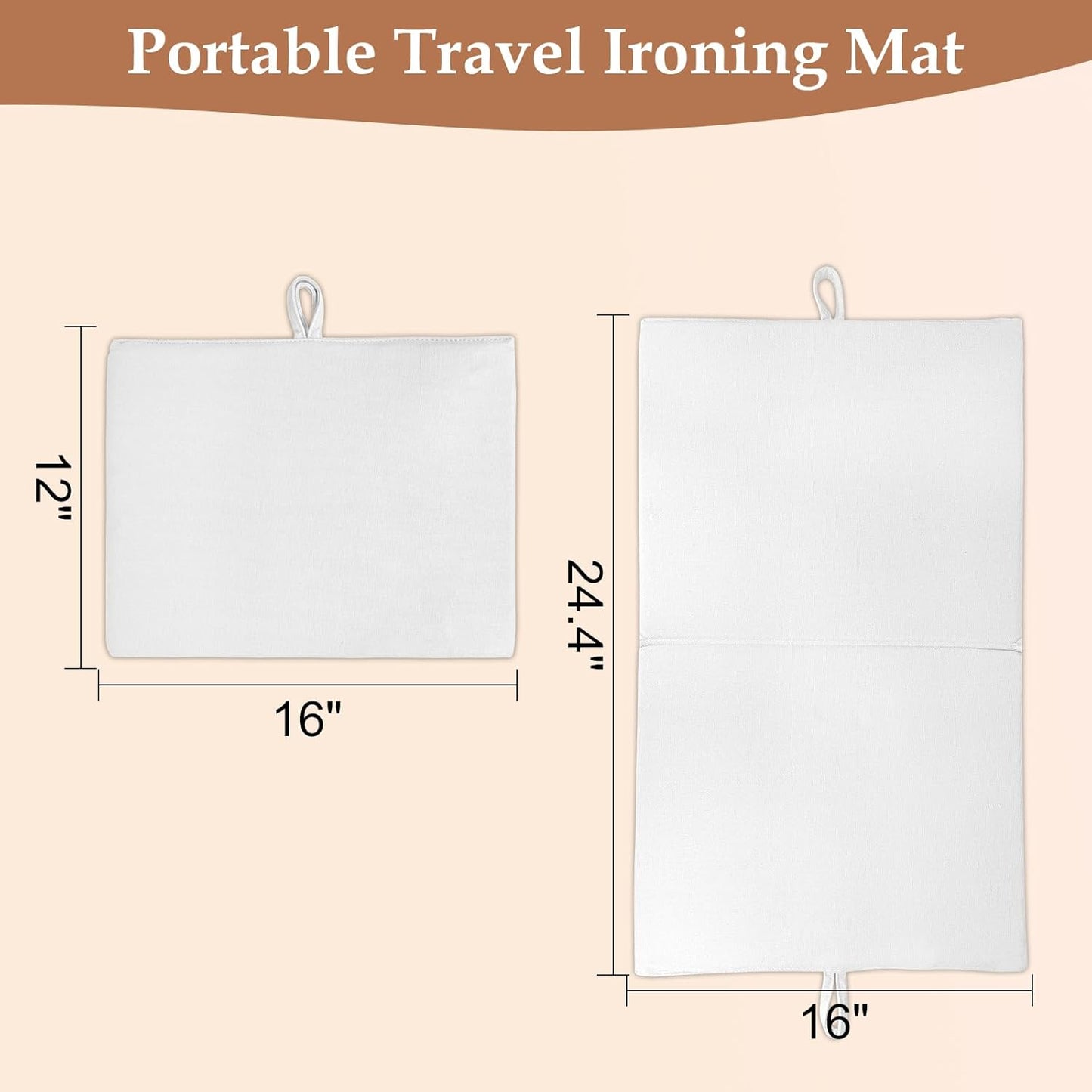 24" x 16" Ironing Mat Foldable, Portable Small Thickened Heat Resistant Cotton Wood Mini Ironing Pad Board for Table Top, Washer, Bed, Dorm, Travel, Countertop, Tabletop, Double Sided Use