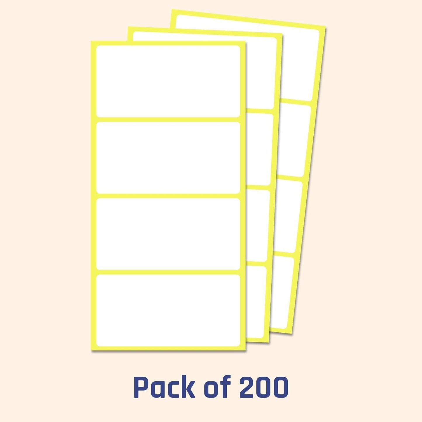200 Pack, 4" x 2", Labels Stickers for Storage Bins - Matte White