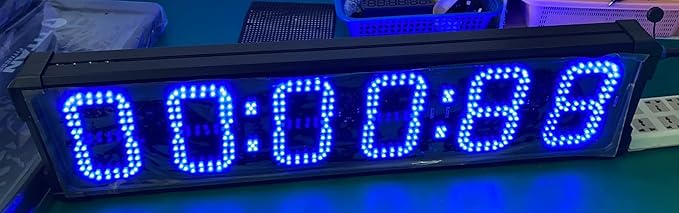 Outdoor LED Race Timing Clock Blue Color Digits Countdown/up Timer 6" High Character Double Sided with Tripod for Marathon or Running Events Support Real Time Clock
